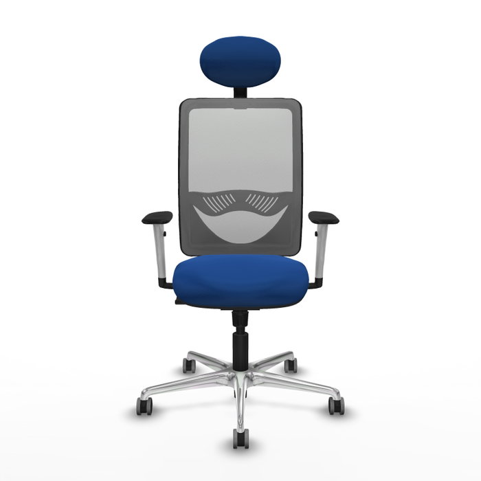 PIQUERAS Y CRESPO Silla de oficina Zulema con mecanismo Sincro, Azul y Gris