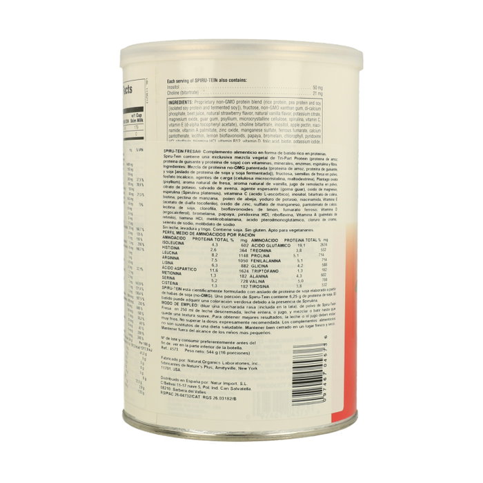 Natures Plus Spiru-Tein Sabor Fresa 544 g Natures Plus Spiru-Tein Sabor Fresa 544 g