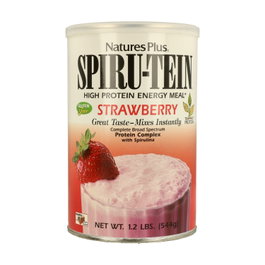 Natures Plus Spiru-Tein Fresa - Batido de proteínas con espirulina, 544g