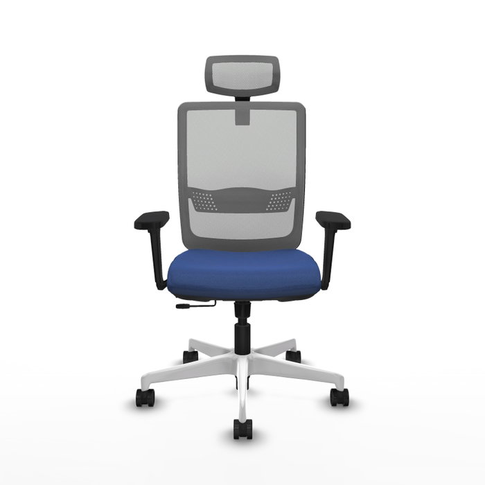 PIQUERAS Y CRESPO Silla de oficina Haches con mecanismo Sincro/Traslack, Azul marino y Gris