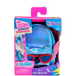 Cefa Mochila Real Littles Disney Stitch 00268 con 6 Mini Accesorios de Papelería