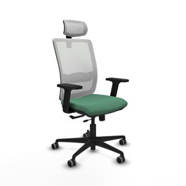 PIQUERAS Y CRESPO Silla de oficina Haches Verde Esmeralda y Blanco