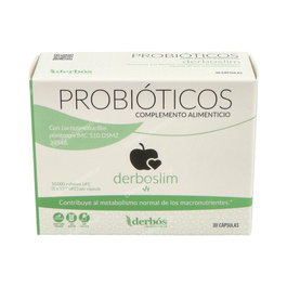DERBOS Derboslim Complemento Alimenticio con Probióticos, Biotina y Cromo 30 Cápsulas