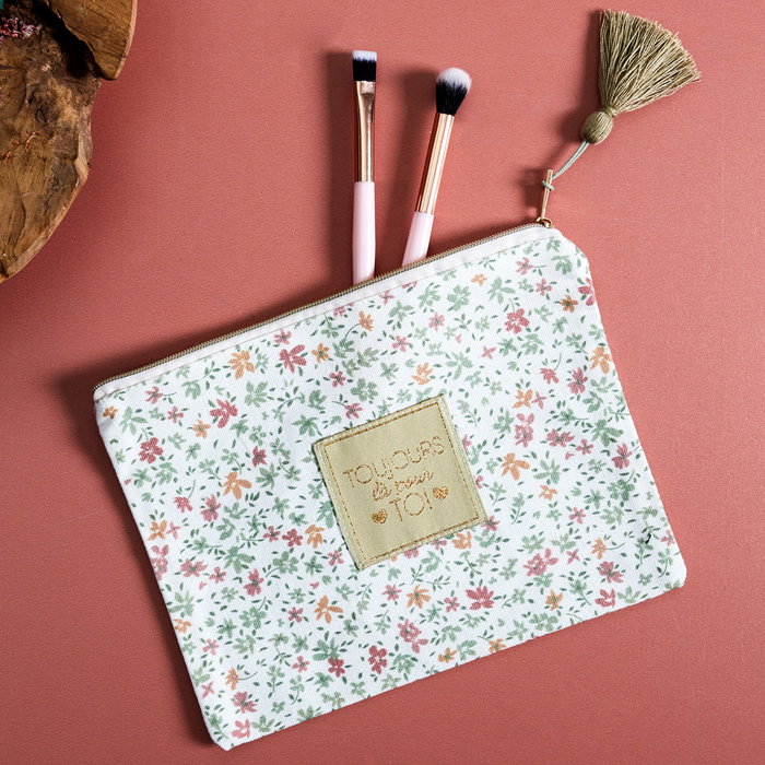 The Concept Factory Neceser Estuche Pour Elle Flores Amour Algodón Viscosa Poliéster 20x15 cm