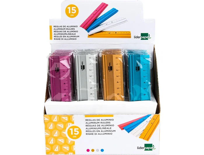 Liderpapel Regla 15 cm Aluminio Colores Surtidos Liderpapel Regla 15 cm Aluminio Colores Surtidos