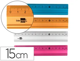 Liderpapel Regla 15 cm Aluminio Colores Surtidos