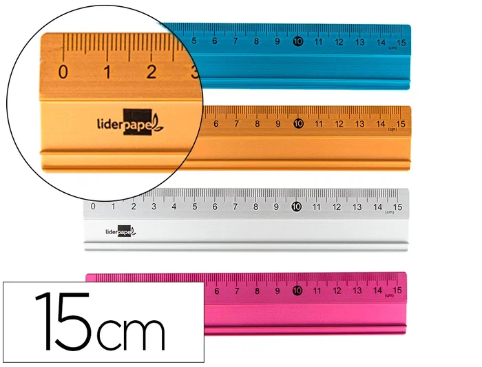 Liderpapel Regla 15 cm Aluminio Colores Surtidos Liderpapel Regla 15 cm Aluminio Colores Surtidos