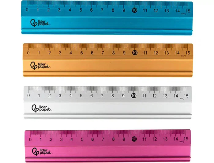 Liderpapel Regla de 15 cm de Aluminio Colores Surtidos