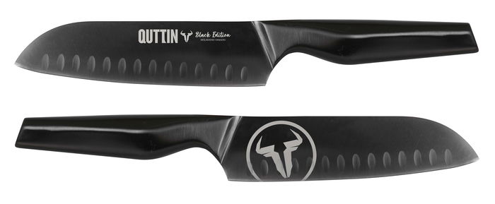 Quttin Cuchillo Santoku 17 cm Black Edition con Albahaca (8 Unidades)