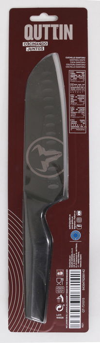 Quttin Cuchillo Santoku 17 cm Black Edition con Albahaca (8 Unidades)