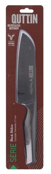 Quttin Cuchillo Santoku 17 cm Black Edition con Albahaca (8 Unidades)