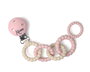 KioKids Sujetachupetes Rosa De Silicona Con Anillas Para Bebé +0 Meses