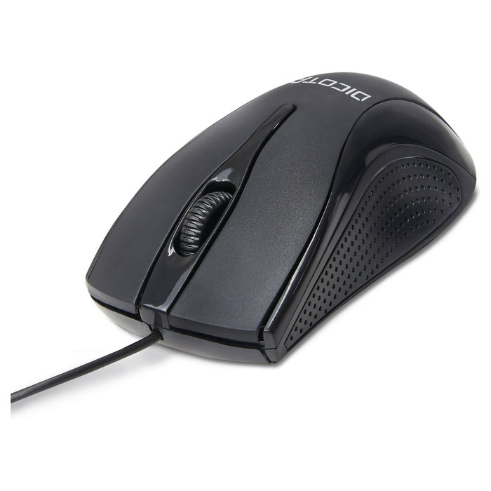DICOTA D32011 Ratón USB Tipo A, 1200 DPI, Ambidextro, Negro