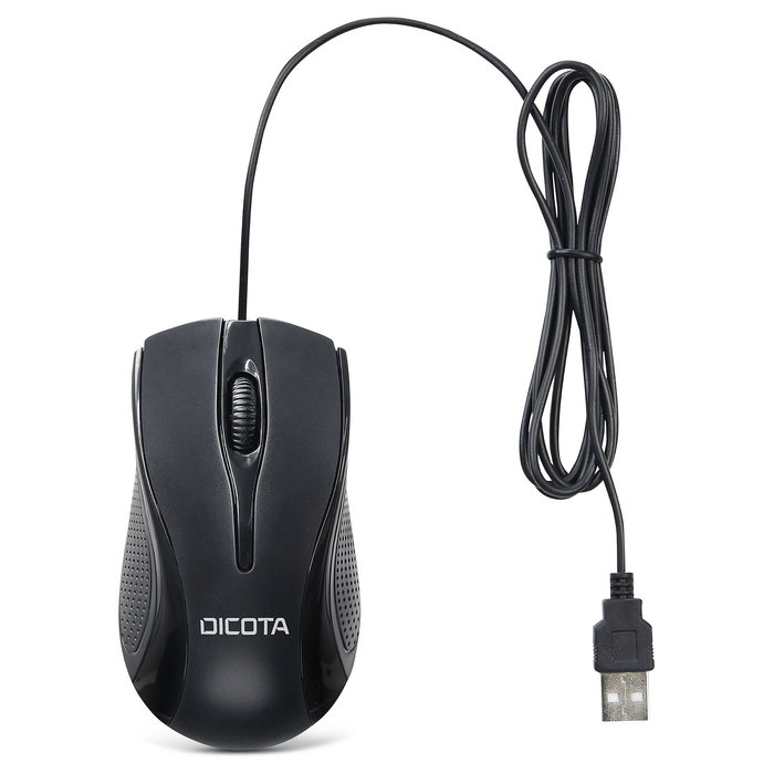 DICOTA D32011 Ratón USB Tipo A, 1200 DPI, Ambidextro, Negro