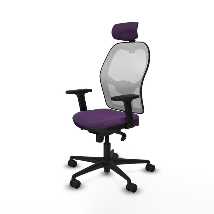 PIQUERAS Y CRESPO Silla de oficina Jorquera con mecanismo Sincro, Tela Morada y Malla Blanca PIQUERAS Y CRESPO Silla de oficina Jorquera con mecanismo Sincro, Tela Morada y Malla Blanca