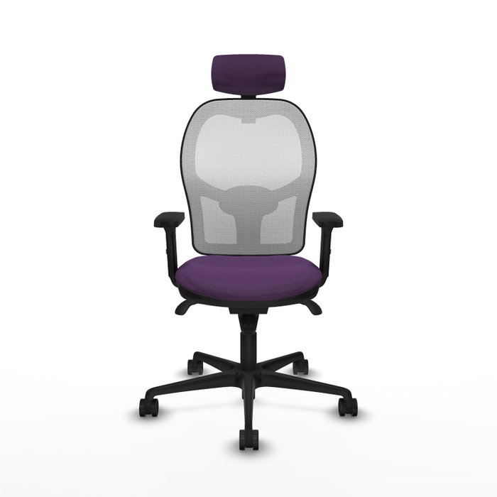 PIQUERAS Y CRESPO Silla de oficina Jorquera con mecanismo Sincro, Tela Morada y Malla Blanca PIQUERAS Y CRESPO Silla de oficina Jorquera con mecanismo Sincro, Tela Morada y Malla Blanca