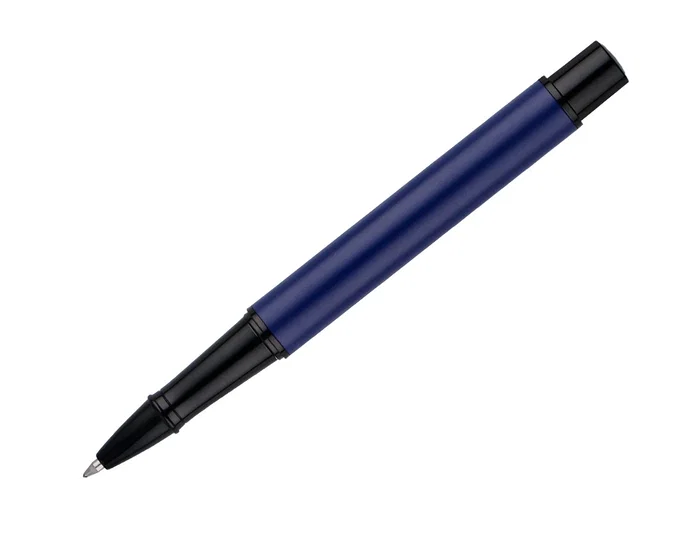Belius Roller Turbo Aluminio Azul/Negro, Tinta Negra 0.7mm, Diseño Inspirado en Carreras con Caja Magnética