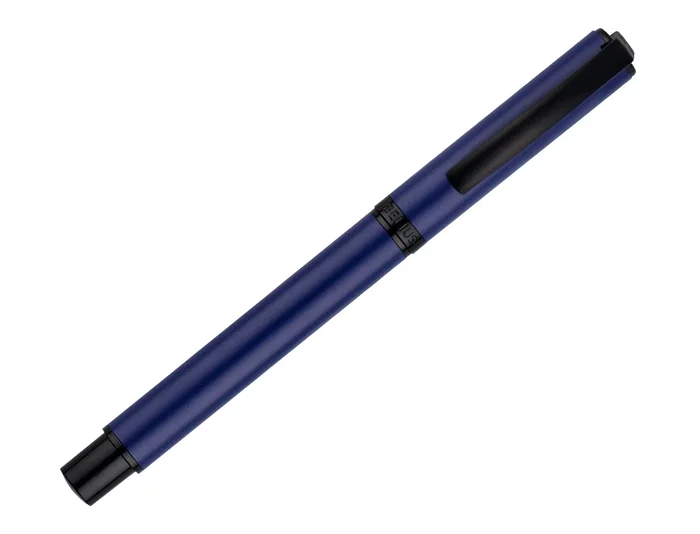 Belius Roller Turbo Aluminio Azul/Negro, Tinta Negra 0.7mm, Diseño Inspirado en Carreras con Caja Magnética