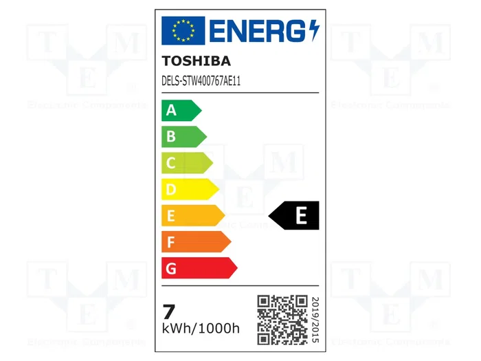 TOSHIBA LED LIGHTING Lámpara LED E27 7W 806lm Blanco Caliente