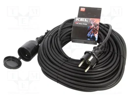 KEL Prolongador de alimentación H05RR-F 3G1mm2 30m negro