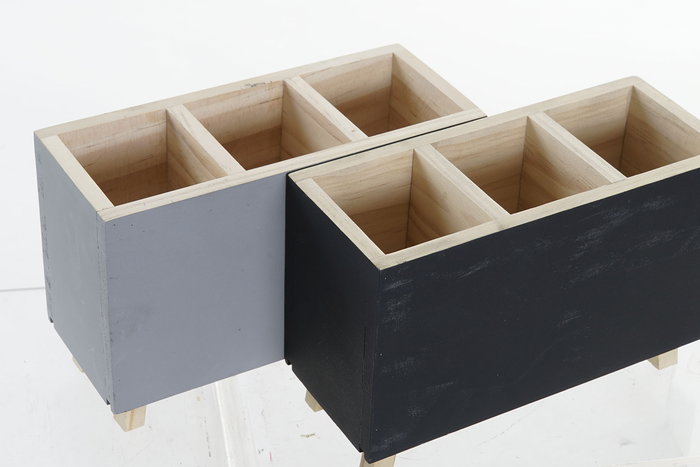 DKD Home Decor Organizador Gris Negro 7.5 x 12 x 18 cm (2 Unidades) Madera DKD Home Decor Organizador Gris Negro 7.5 x 12 x 18 cm (2 Unidades) Madera