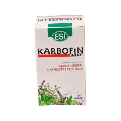 TREPATDIET-ESI Karbofin Forte 60 Cápsulas Suplemento Carbón Vegetal Hinojo Manzanilla Anís Ayuda Gases Digestión TREPATDIET-ESI Karbofin Forte 60 Cápsulas Suplemento Carbón Vegetal Hinojo Manzanilla Anís Ayuda Gases Digestión