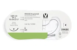 Kruuse Krupamid Sutura 3-0 70 cm Negro 39 mm 3-8 Rc 12 Unidades