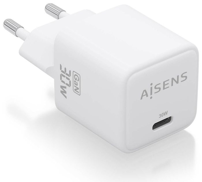 Aisens Cargador GaN 30W USB-C Blanco ASCH-30W1P035-W
