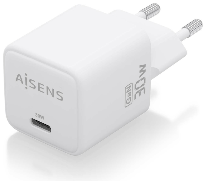 Aisens Cargador GaN 30W USB-C Blanco ASCH-30W1P035-W