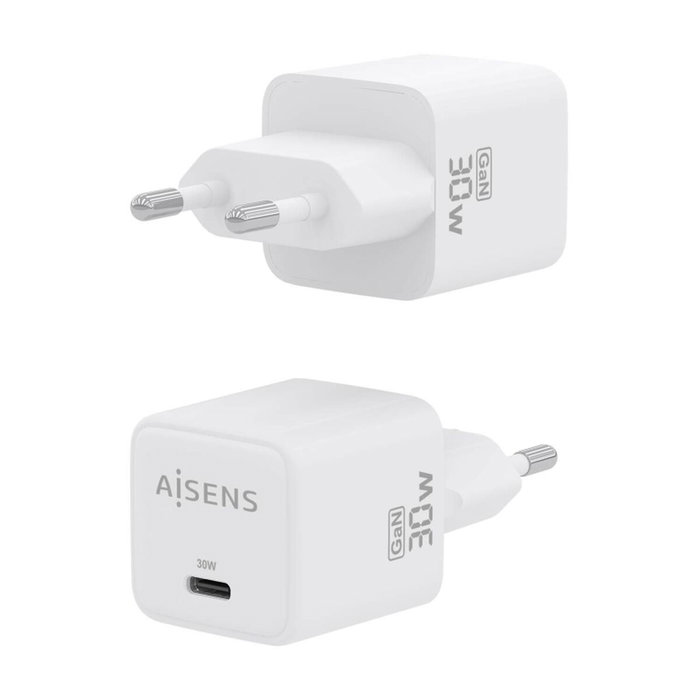 Aisens Cargador GaN 30W USB-C Blanco ASCH-30W1P035-W