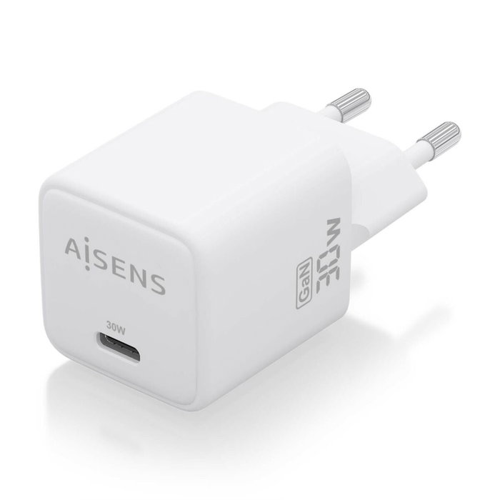 Aisens Cargador GaN 30W USB-C Blanco ASCH-30W1P035-W