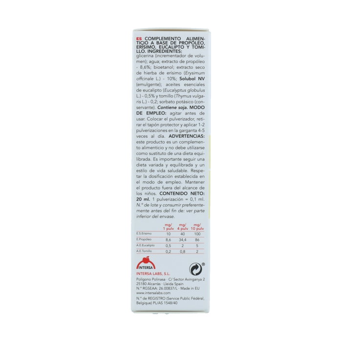 Intersa Aprolis Erysim Forte Spray Bucal 20 ml Intersa Aprolis Erysim Forte Spray Bucal 20 ml