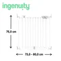 Ingenuity ING0074451173538 - Puerta de Seguridad Sin Taladrar, Instalación Fácil con Montaje a Presión, Ajustable 73-80 cm para Bebés y Niños en Escaleras