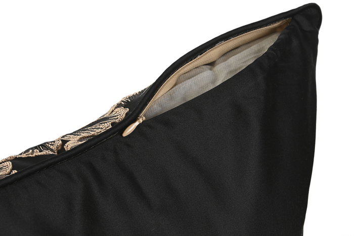 DKD Home Decor Cojín Jaquard Dorado y Negro Gold23