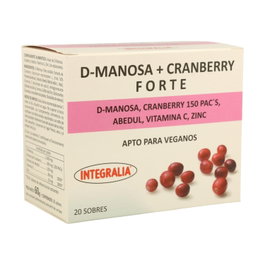 Integralia D-Manosa + Cranberry Forte 20 sobres - Rica en vitaminas, minerales y antioxidantes
