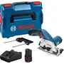 Bosch Professional Sierra Circular GKS 12V-26 2x3.0Ah L-BOXX Compacta y Ligera para Madera con Indicador de Carga