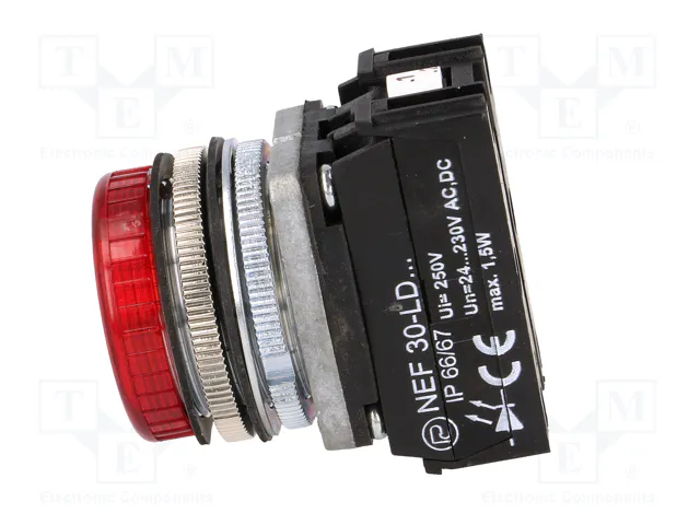 PROMET Lámpara de control LED NEF30 roja