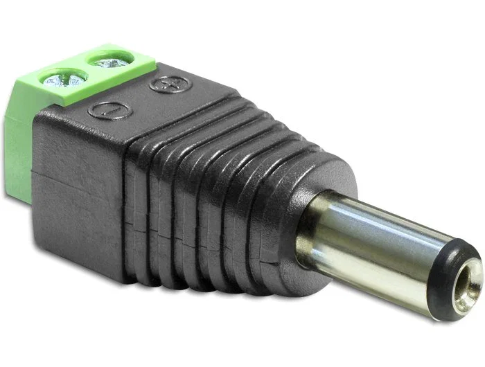 DeLOCK Adaptador de Bloque de Terminales 65487, DC 2.5 x 5.5 mm Macho a 2p, Negro y Verde DeLOCK Adaptador de Bloque de Terminales 65487, DC 2.5 x 5.5 mm Macho a 2p, Negro y Verde