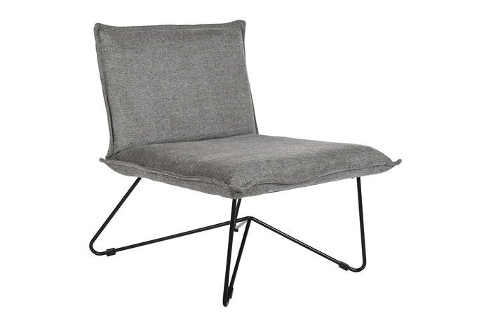 DKD Home Decor Sillon Urban Gris Negro Poliester Metal 78 x 75 x 66 cm