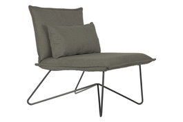 DKD Home Decor Sillon Urban Gris Negro Poliester Metal 78 x 75 x 66 cm