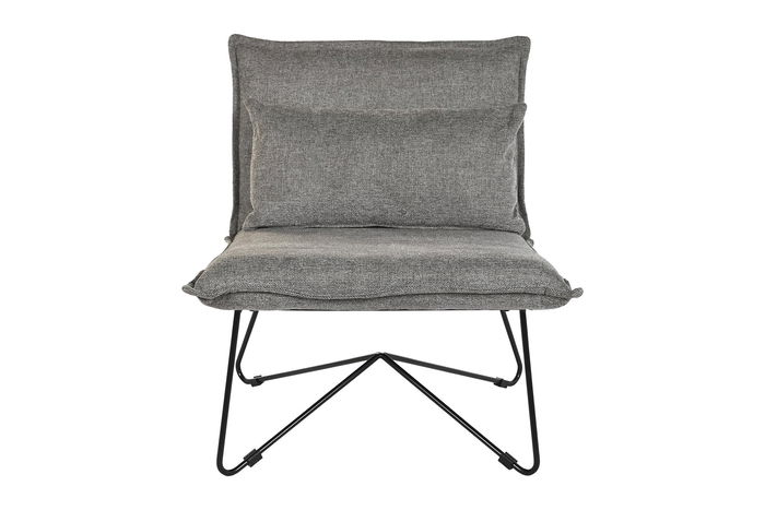 DKD Home Decor Sillon Urban Gris Negro Poliester Metal 78 x 75 x 66 cm