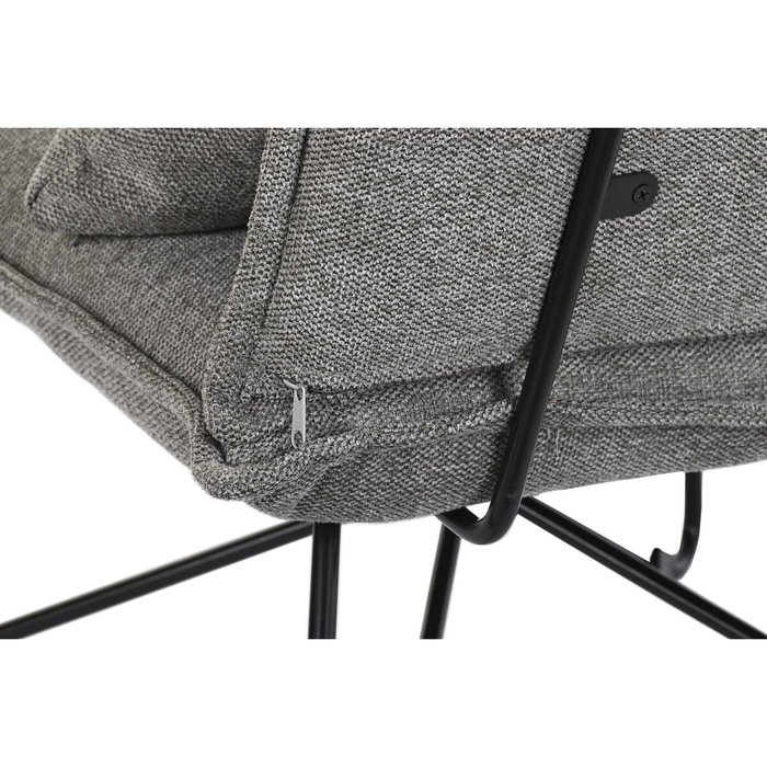 DKD Home Decor Sillón de Poliéster y Metal Gris con Cojín