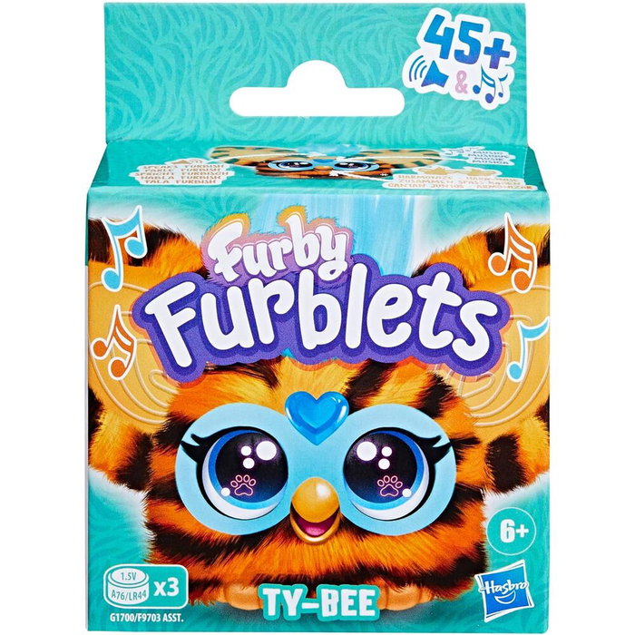 HASBRO Mini Furby Furblet Juguete Electrónico con Clip para Mochila, +6 Años, Música K-pop y Sonidos Divertidos