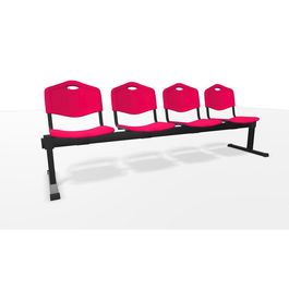 Bancada de PVC color Rojo. Sin brazos