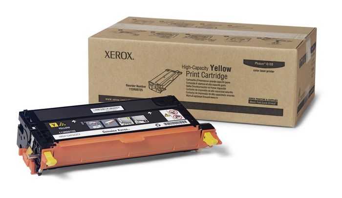 Xerox 113R00725 Tóner Amarillo Alta Capacidad para Phaser 6180 / 6180MFP Cartucho Original Xerox 113R00725 Tóner Amarillo Alta Capacidad para Phaser 6180 / 6180MFP Cartucho Original