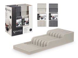 Kinvara Soporte Cuchillos Surtidos Gris 40.3x15.8x7.2 cm Plástico (Set de 12)