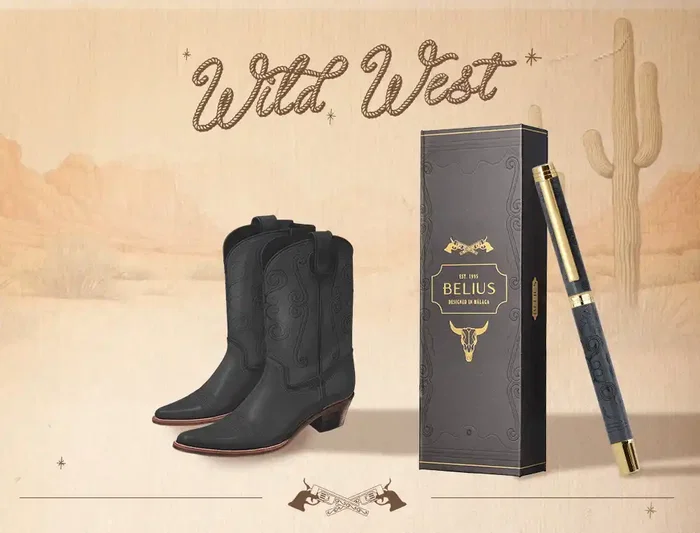 Belius Roller Wild West Aluminio Negro Dorado Tinta Negra Caja Diseño