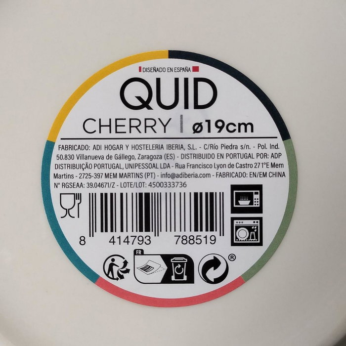 Quid Plato de Postre Cherry Multicolor de 19cm