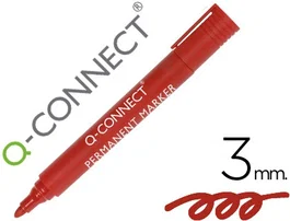 Q-connect Rotulador permanente rojo punta redonda 3 mm