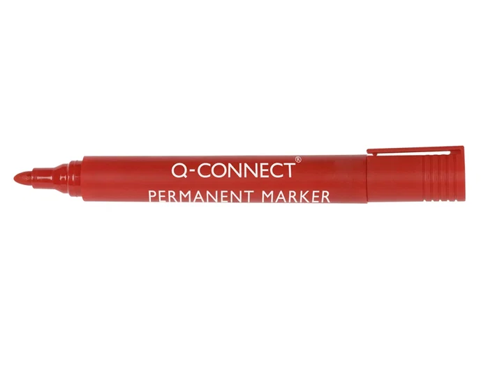 Q-connect Rotulador permanente rojo punta redonda 3 mm